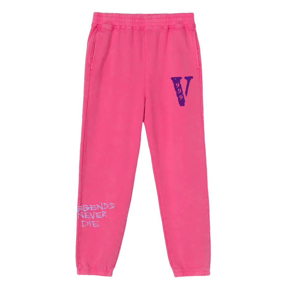 VLONE X Juice WRLD 999 Pink Sweat Pants For Mens