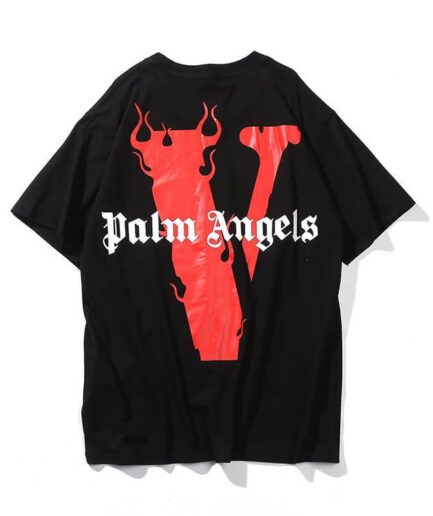 Vlone X Palm Angels T-shirt Red Black