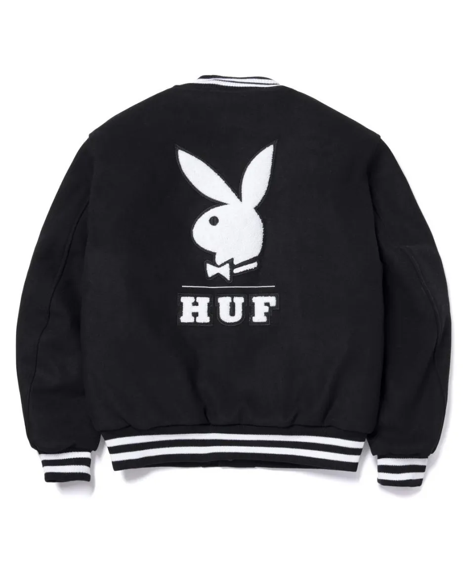 HUF-x-Playboy-Varsity-Jacket-Black-Back