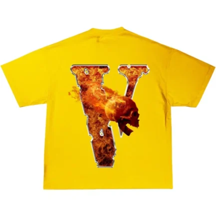 Juice Wrld x Vlone Inferno Tee Yellow for Adults Back