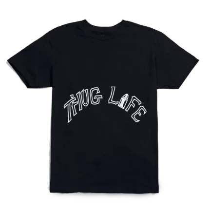 Vlone-xTupac-Thug-Life-Tattoo-Black-T-Shirt-Front