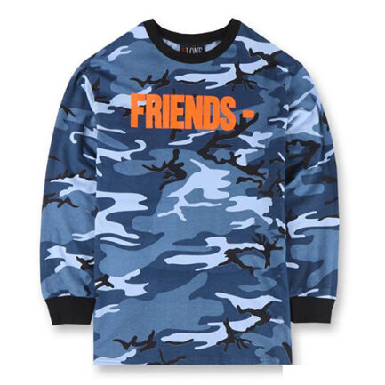 Vlone Og Vlone Friends – Blue Camo Long Sleeve Shirt