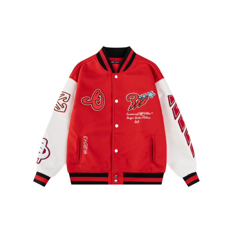 offwhite FW24 show same style towel embroidered baseball jacket