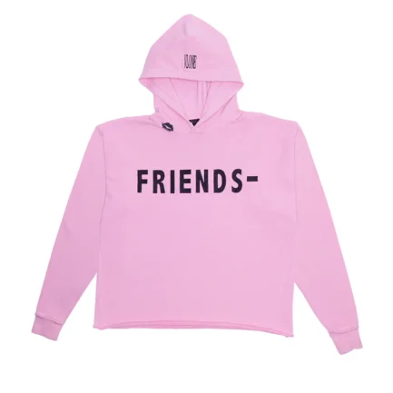 Black Lipstick Friends Embroidered Hoodie (Pink)