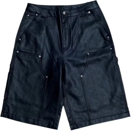 Vlone Tar Waxed Denim Shorts Shorts
