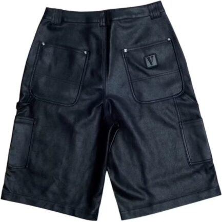 Vlone Tar Waxed Denim Shorts Shorts Black